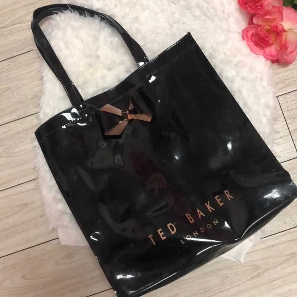 Ted Baker Black patent leather tote. “As is”.